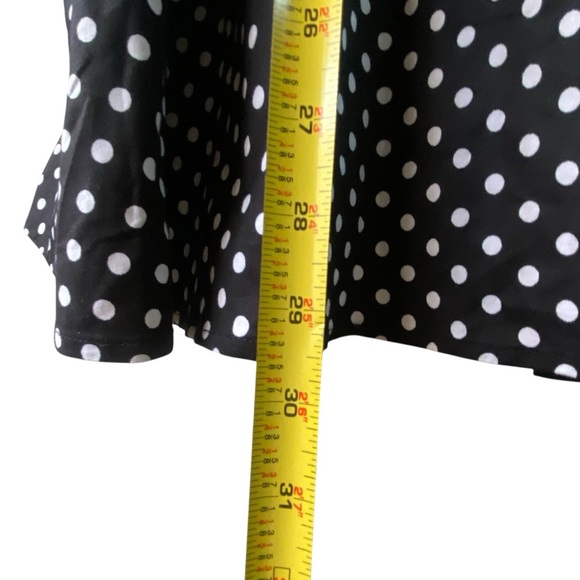 Ariella Rockabilly Pinup Retro Couture Polka Dot Black Cocktail Swing Dress SZ L - Picture 6 of 14